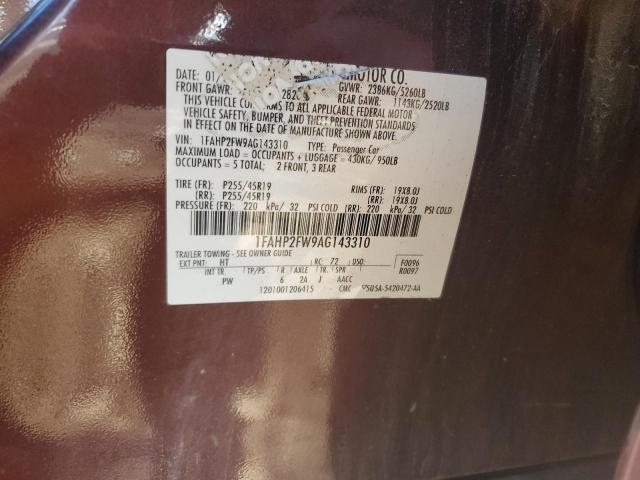 1FAHP2FW9AG143310 - 2010 FORD TAURUS LIMITED BROWN photo 12