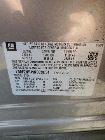 LRBFZNR49ND020734 - 2022 BUICK ENVISION ESSENCE GRAY photo 14