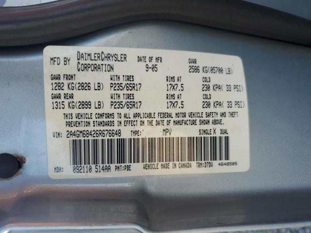 2A4GM68426R676648 - 2006 CHRYSLER PACIFICA TOURING SILVER photo 12