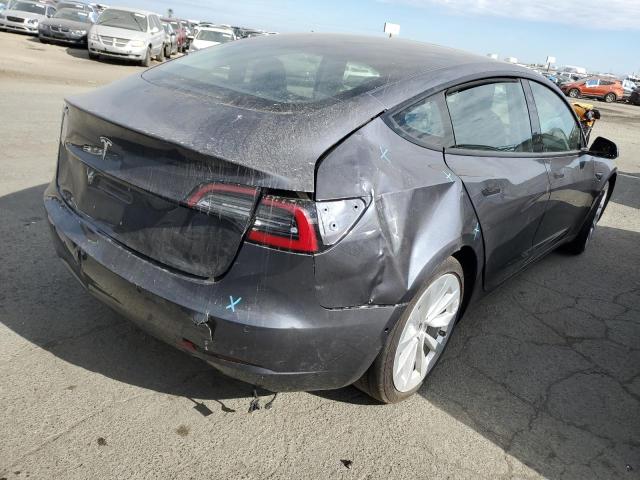 5YJ3E1EA7NF188353 - 2022 TESLA MODEL 3 GRAY photo 3