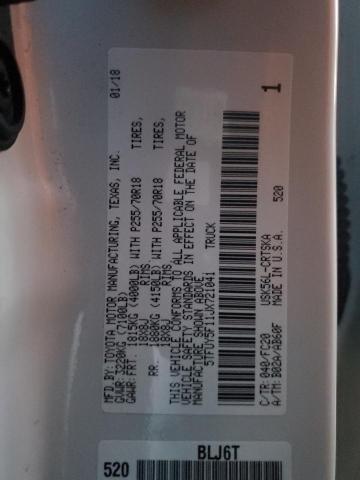 5TFUY5F11JX721041 - 2018 TOYOTA TUNDRA DOUBLE CAB SR/SR5 WHITE photo 12