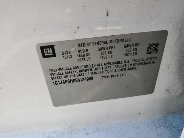 1G1JA6SH0E4134989 - 2014 CHEVROLET SONIC LS WHITE photo 12