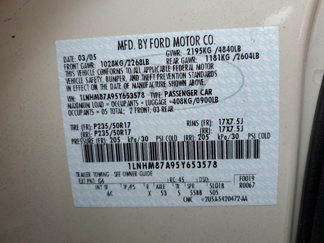 1LNHM87A95Y653578 - 2005 LINCOLN LS 米色 照片 12