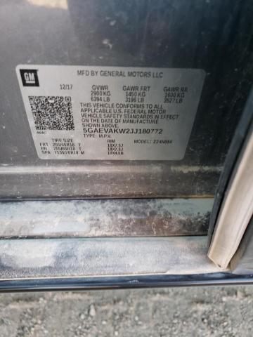 5GAEVAKW2JJ180772 - 2018 BUICK ENCLAVE ESSENCE Մոխրագույն լուսանկար 13