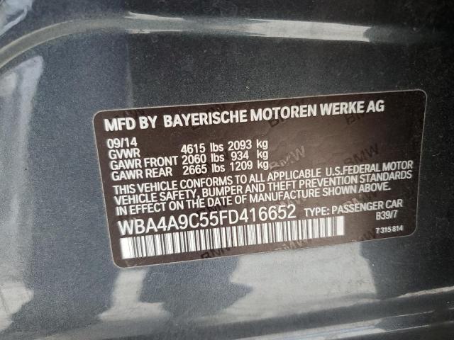 WBA4A9C55FD416652 - 2015 BMW 428 I GRAN COUPE SULEV CHARCOAL photo 12