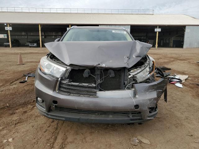 5TDKKRFH8FS086345 - 2015 TOYOTA HIGHLANDER XLE GRAY photo 5