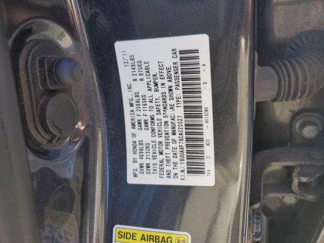 19UUA8F76CA020027 - 2012 ACURA TL GRAY photo 12