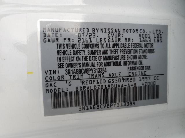 3N1AB8CV8PY313384 - 2023 NISSAN SENTRA SV WHITE photo 12