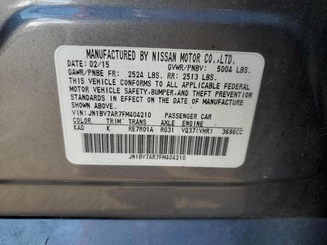 JN1BV7AR7FM404210 - 2015 INFINITI Q50 BASE GRAY photo 12