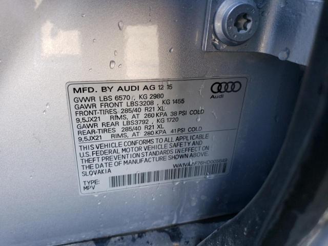 WA1VAAF76HD005649 - 2017 AUDI Q7 PRESTIGE 银色 照片 13