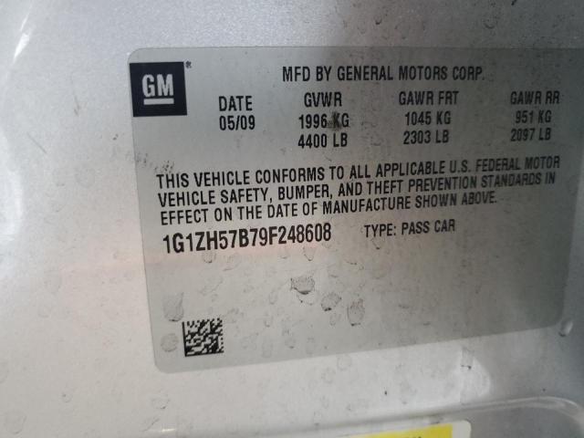 1G1ZH57B79F248608 - 2009 CHEVROLET MALIBU 1LT 银色 照片 13