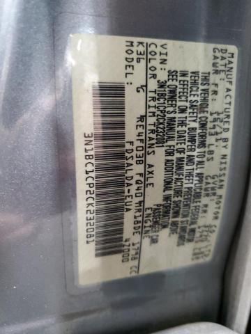 3N1BC1CP2CK232081 - 2012 NISSAN VERSA S SILVER photo 13