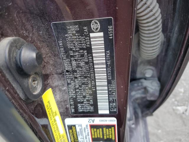 4T1BK3DBXBU381881 - 2011 TOYOTA AVALON BASE 栗色 照片 12