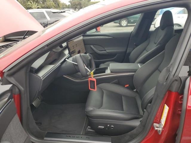 5YJSA1E67PF522807 - 2023 TESLA MODEL S BURGUNDY photo 7