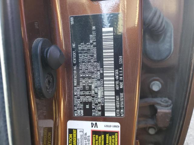 4T3ZE11A49U017642 - 2009 TOYOTA VENZA BROWN photo 13