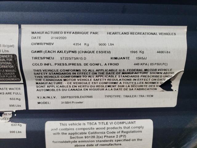 5SFPB3728LE437685 - 2020 HRTL GATEWAY 白色 照片 10