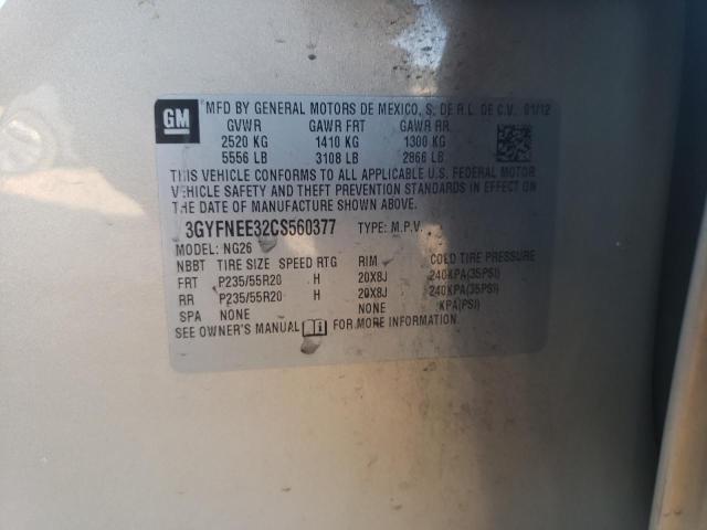 3GYFNEE32CS560377 - 2012 CADILLAC SRX PERFORMANCE COLLECTION Бежевый фото 13