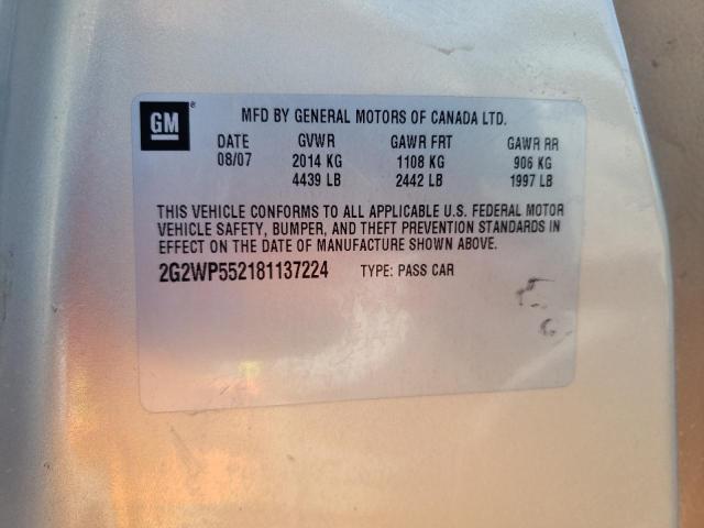 2G2WP552181137224 - 2008 PONTIAC GRAND PRIX 棕色 照片 12