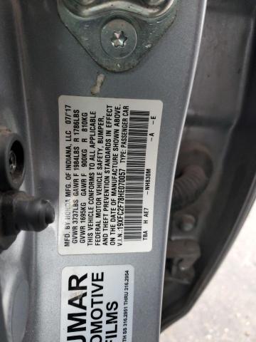 19XFC2F78HE070057 - 2017 HONDA CIVIC EX SILVER photo 12