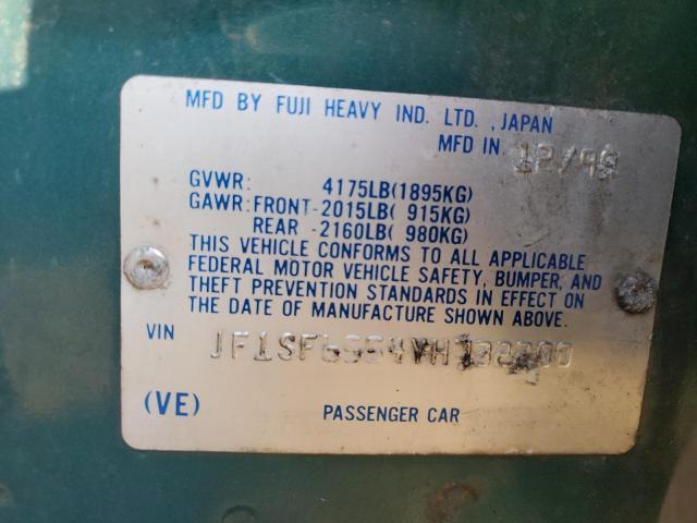 JF1SF6554YH732200 - 2000 SUBARU FORESTER S GREEN photo 12