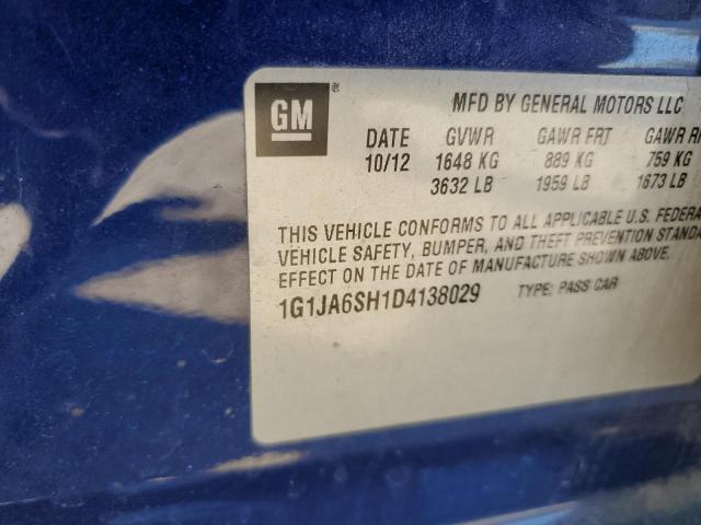 1G1JA6SH1D4138029 - 2013 CHEVROLET SONIC LS BLUE photo 12