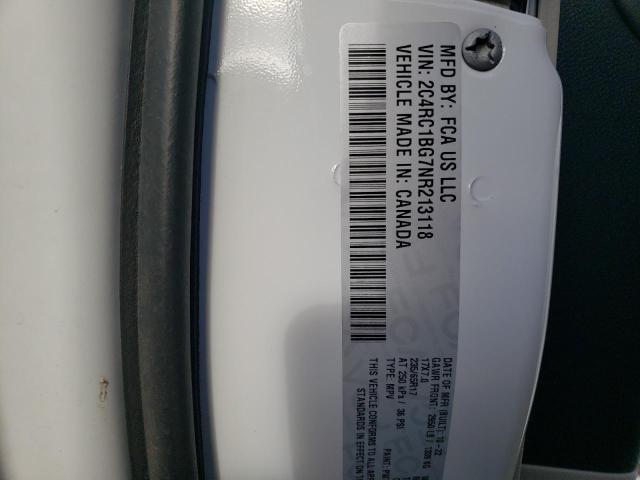 2C4RC1BG7NR213118 - 2022 CHRYSLER PACIFICA TOURING L WHITE photo 13