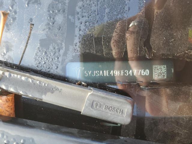 5YJSA1E49KF347760 - 2019 TESLA MODEL S თეთრი ფოტო 12