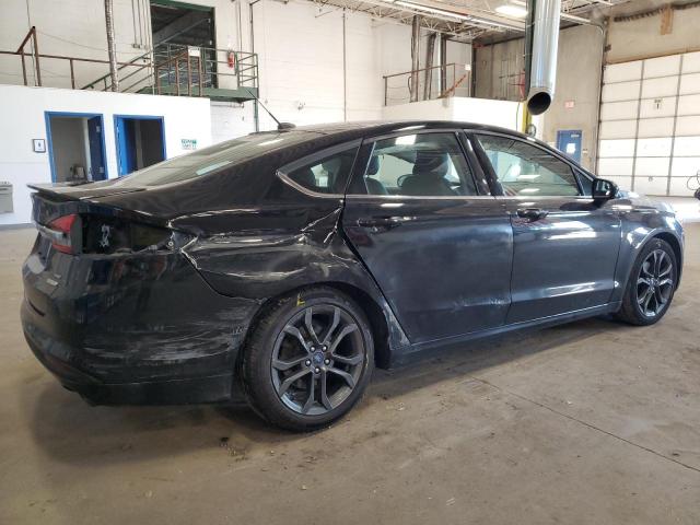 3FA6P0HD9JR145929 - 2018 FORD FUSION SE BLACK photo 3