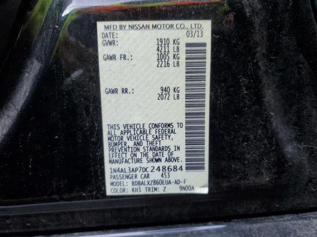 1N4AL3AP7DC248684 - 2013 NISSAN ALTIMA 2.5 BLACK photo 12