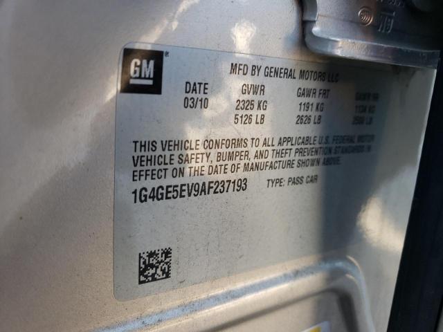 1G4GE5EV9AF237193 - 2010 BUICK LACROSSE CXS TWO TONE photo 12