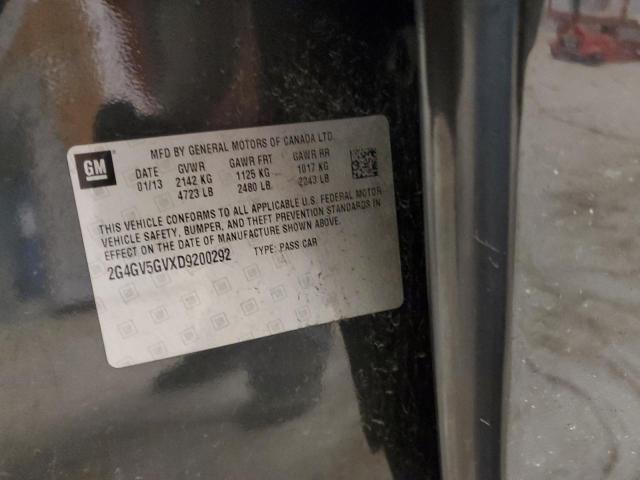 2G4GV5GVXD9200292 - 2013 BUICK REGAL GS CHARCOAL photo 12
