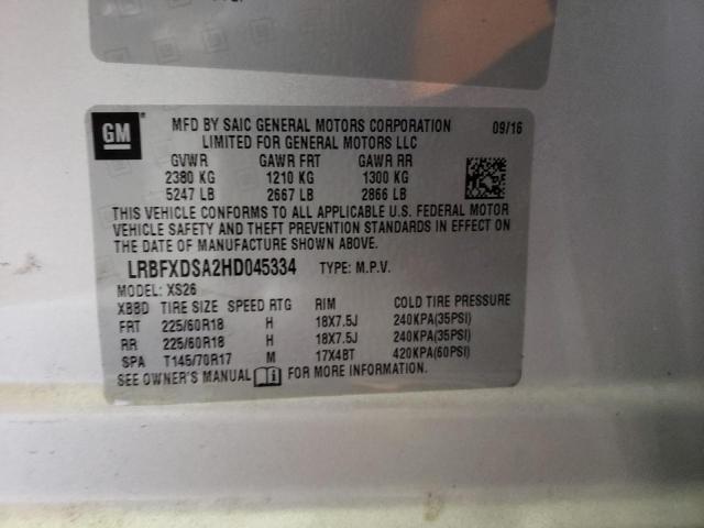 LRBFXDSA2HD045334 - 2017 BUICK ENVISION ESSENCE SILVER photo 12