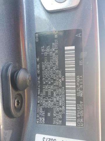 5TDBK22C88S018244 - 2008 TOYOTA SIENNA XLE GRAY photo 13