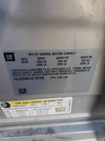 1G1ZC5EB7AF137160 - 2010 CHEVROLET MALIBU 1LT 棕色 照片 12