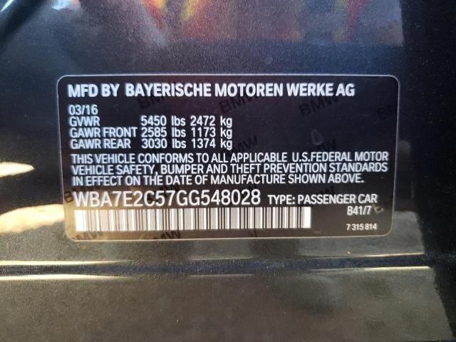 WBA7E2C57GG548028 - 2016 BMW 740 I BLACK photo 12