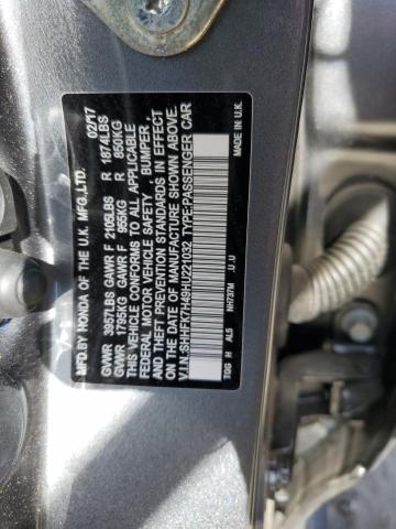 SHHFK7H49HU221032 - 2017 HONDA CIVIC SPORT 灰色 照片 12