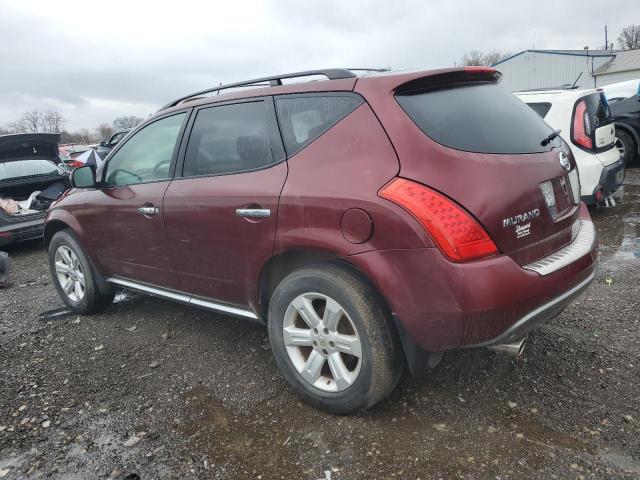 JN8AZ08W37W647233 - 2007 NISSAN MURANO SL BURGUNDY photo 2