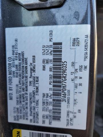 3FA6P0H77GR290325 - 2016 FORD FUSION SE CHARCOAL photo 12