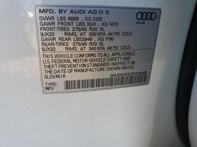 WA1DGAFE2FD014385 - 2015 AUDI Q7 PRESTIGE 白色 照片 13