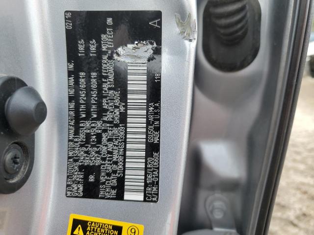 5TDKKRFH4GS139091 - 2016 TOYOTA HIGHLANDER XLE SILVER photo 14