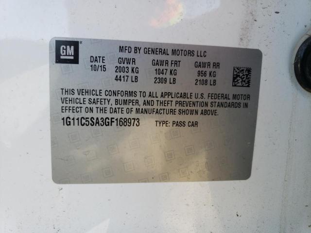 1G11C5SA3GF168973 - 2016 CHEVROLET MALIBU LIM LT 白色 照片 12