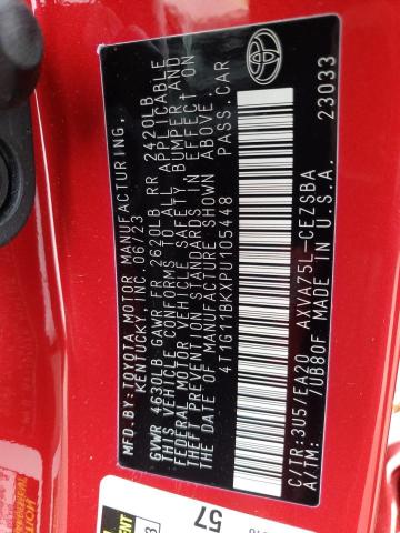 4T1G11BKXPU105448 - 2023 TOYOTA CAMRY SE NIGHT SHADE RED photo 12