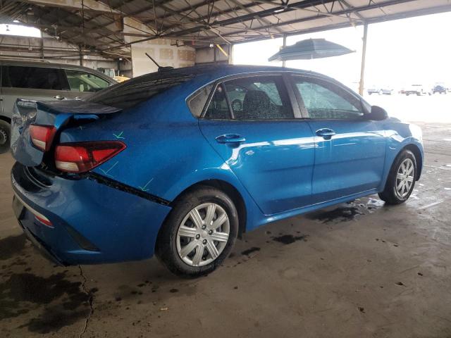 3KPA24AD3NE461070 - 2022 KIA RIO LX BLUE photo 3