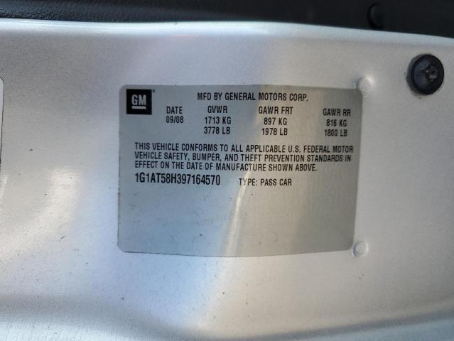 1G1AT58H397164570 - 2009 CHEVROLET COBALT LT SILVER photo 12