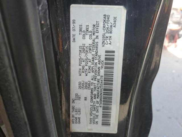 4TASN92N3XZ554478 - 1999 TOYOTA TACOMA XTRACAB PRERUNNER შავი ფოტო 12