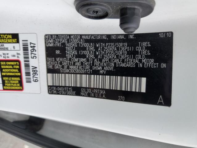 5TDXK3DC5BS091121 - 2011 TOYOTA SIENNA SPORT WHITE photo 13