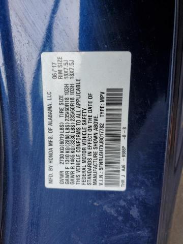 5FNRL6H7XJB017782 - 2018 HONDA ODYSSEY EXL BLUE photo 13