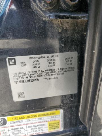 1G1ZE5E13BF208289 - 2011 CHEVROLET MALIBU LTZ შავი ფოტო 12