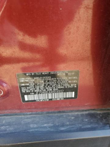 JF2SH6BC4AH914932 - 2010 SUBARU FORESTER XS Rot Foto 13