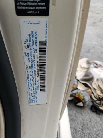 3VWDD21Y53M333122 - 2003 VOLKSWAGEN NEW BEETLE GLX 米色 照片 12